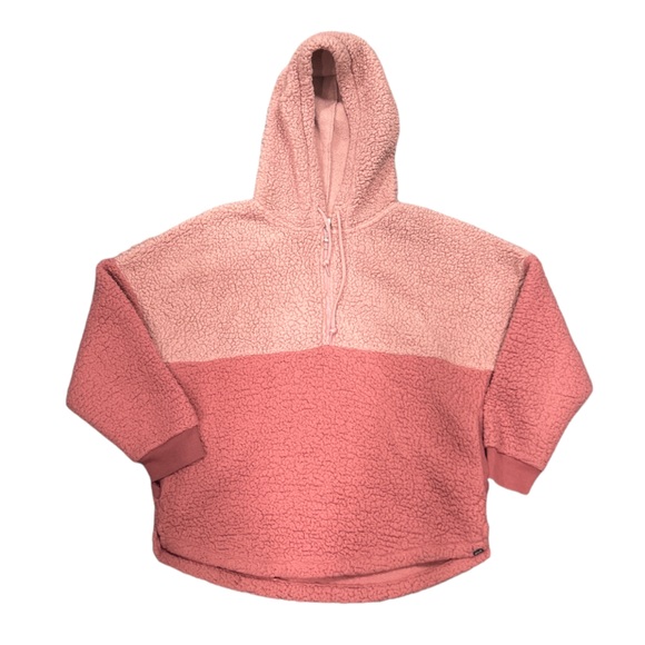 PINK Victoria's Secret Sweaters - PINK Half Zip Sherpa Two Tone Pullover